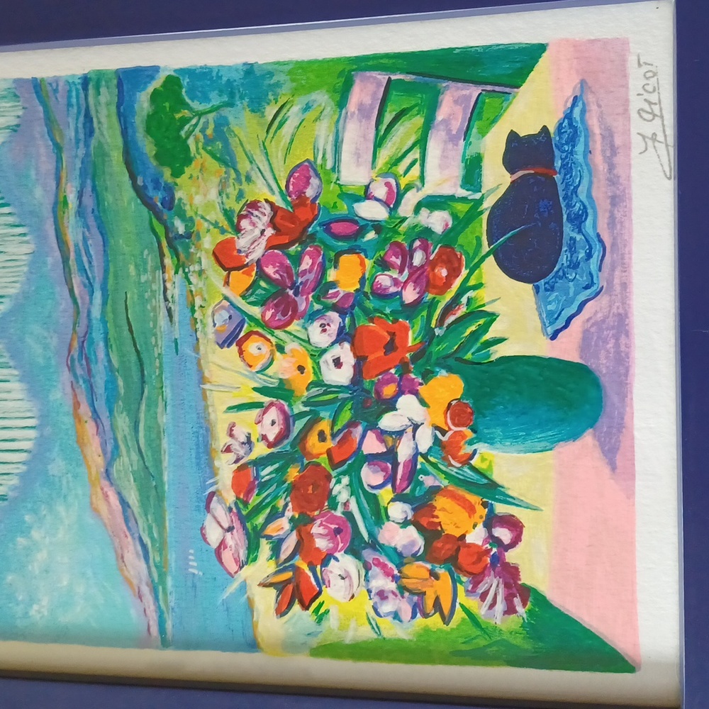 💚Flowers Cat Ocean artwork